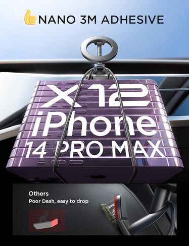 LISEN for MagSafe Car Mount Dashboard، ملحقات السيارة الفضية للنساء والفتيات وحاملات هواتف السيارة لسيارتك، حامل هاتف مغناطيسي 360 درجة، مناسب لهاتف iPhone 15 14 13 12 Pro plus Max Mini in Saudi Arabia