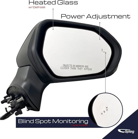 Spieg TO1320368 Driver Side Mirror for 2018-2024 Toyota Camry | Left Side View Mirror Assembly with Power Adjustment Blind Spot Monitoring Heated Glass Turn Signal Light | Paint To Match 7 Pins in Kuwait