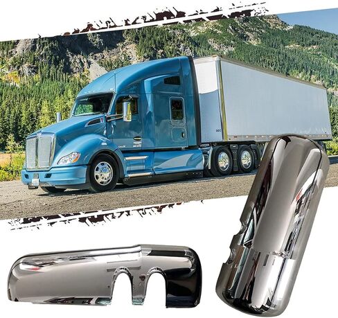 Chrome T680 Mirror Cover, T880 Door mirror Cover, Driver Side LH fit for Truck Kenworth T680 T880 W990. in Kuwait