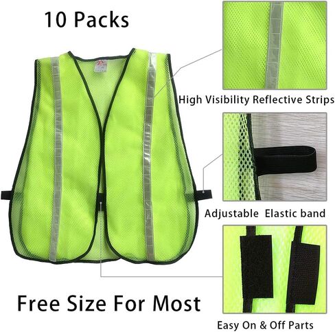 zojo High Visiblity Reflective Mesh Safety Vest Bulk 10 Pack in Saudi Arabia