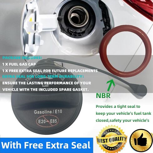 ترقية غطاء الغاز FC1079 FC1080 مع ختم إضافي مجاني، استبدال غطاء غاز الوقود AC3Z-9030-A لفورد 2004-2009 فورد F-150، 2009-2015 F-250 F-350 سوبر ديوتي، غطاء غاز لينكولن ميركوري (2 ختم) in Kuwait