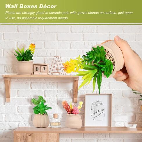 4 قطع من النباتات العصارية الاصطناعية الفنية في أواني السيراميك، نظام بيئي للنباتات العصارية المزيفة بوعاء ملون، نباتات صغيرة لطيفة للمكتب الصناعي للحمام وغرفة النوم والمكتب وديكور مكان صغير in Kuwait