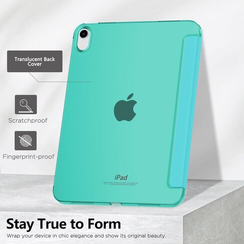 MoKo for iPad 10th Generation Case 2022, Slim Stand Hard PC Translucent Back Shell Smart Cover Case for iPad 10th Gen 10.9 inch 2022, Support Touch ID, Auto Wake/Sleep, Brown in Saudi Arabia