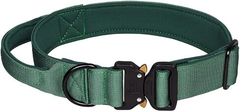 Serijoars Tactical Dog Collar, Heavy Duty Dog Collars with Handle, Metal Buckle Dog Training Collar, Thick Dog Collar for Male, Large Dog Collar, Military Dog Collar (M, Black) in Saudi Arabia