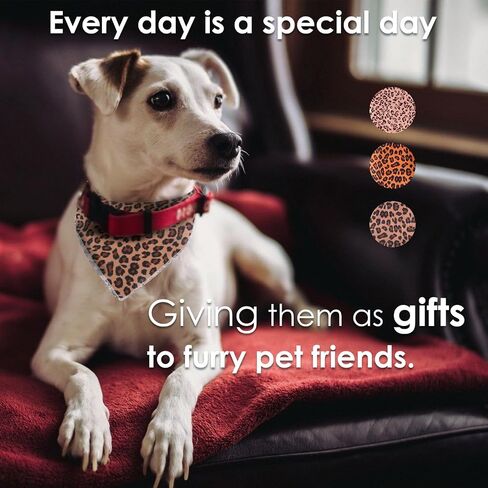 Dog and Cat Bandana,Leopard Print Styled Dog and Cat Scarf,Dog Bandanas Scarves for Small Medium Boy Girl Puppy Cat,Accessories for Pet Collars,Lightweight Polyester (Dark Curry) in Saudi Arabia