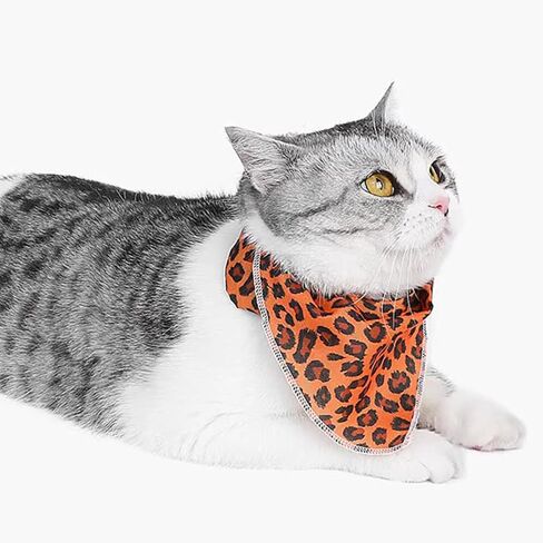 Dog and Cat Bandana,Leopard Print Styled Dog and Cat Scarf,Dog Bandanas Scarves for Small Medium Boy Girl Puppy Cat,Accessories for Pet Collars,Lightweight Polyester (Dark Curry) in Saudi Arabia