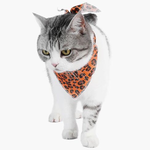 Dog and Cat Bandana,Leopard Print Styled Dog and Cat Scarf,Dog Bandanas Scarves for Small Medium Boy Girl Puppy Cat,Accessories for Pet Collars,Lightweight Polyester (Dark Curry) in Saudi Arabia