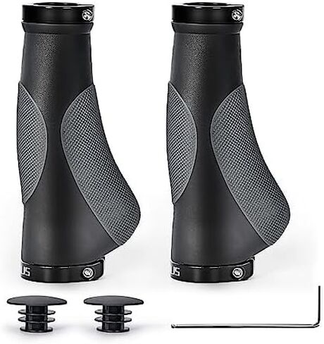 مقابض دراجة PRUNUS مريحة، مقابض دراجة 22 مم / مقابض شريط مع تصميم قفل مزدوج من الألومنيوم، مقابض مقود دراجة عالمية للدراجات الجبلية MTB، الدراجة الكهربائية، BMX، الدراجة القابلة للطي إلخ. in Kuwait