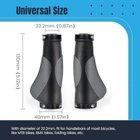 مقابض دراجة PRUNUS مريحة، مقابض دراجة 22 مم / مقابض شريط مع تصميم قفل مزدوج من الألومنيوم، مقابض مقود دراجة عالمية للدراجات الجبلية MTB، الدراجة الكهربائية، BMX، الدراجة القابلة للطي إلخ. in Kuwait