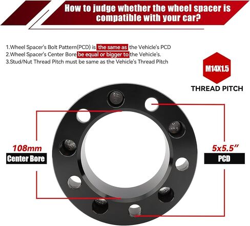 فواصل عجلات 5X5.5 مطورة لـ Ram 1500، فاصل عجلة مزورة 2 بوصة 5x139.7 مم لـ 2019-2023 Classic Ram 1500 مع مسامير مطورة 14x1.5 وتجويف مركزي 108 مم in Kuwait