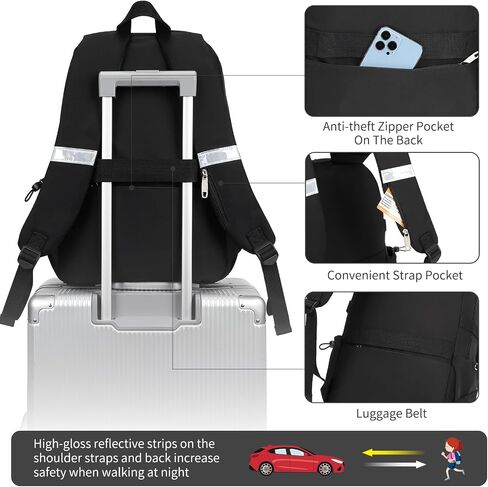 School Backpack for Teen Girls 15.6 Inch Laptop Backpacks Waterproof Bookbag Cute School Bag BLACK in Saudi Arabia