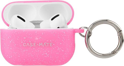غطاء حافظة Case-Mate AirPods Pro 1 / AirPods Pro 2 مع سلسلة مفاتيح - Gelli Pink Sparkle [متوافق مع الشحن اللاسلكي] [مصباح LED أمامي مرئي] حافظة واقية لـ AirPods Pro 2 / Pro 1 مع تقنية مضادة للخدش in Saudi Arabia