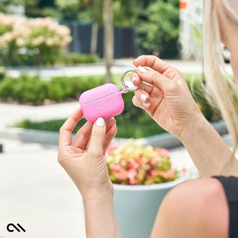 غطاء حافظة Case-Mate AirPods Pro 1 / AirPods Pro 2 مع سلسلة مفاتيح - Gelli Pink Sparkle [متوافق مع الشحن اللاسلكي] [مصباح LED أمامي مرئي] حافظة واقية لـ AirPods Pro 2 / Pro 1 مع تقنية مضادة للخدش in Saudi Arabia
