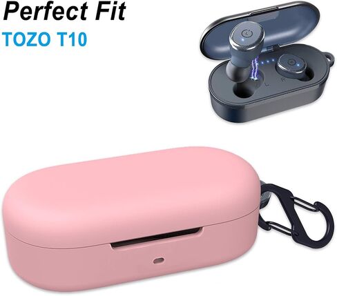 Silicone Case for TOZO T10, Soft and Flexible, Scratch/Shock Resistant Silicone Cover for TOZO T10 Headphones (Black) in Saudi Arabia