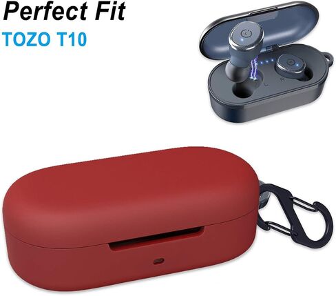 Silicone Case for TOZO T10, Soft and Flexible, Scratch/Shock Resistant Silicone Cover for TOZO T10 Headphones (Black) in Saudi Arabia