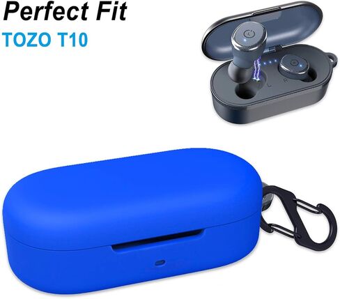 Silicone Case for TOZO T10, Soft and Flexible, Scratch/Shock Resistant Silicone Cover for TOZO T10 Headphones (Black) in Saudi Arabia