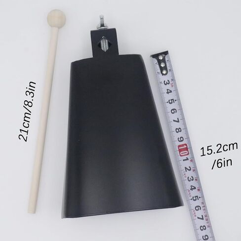 CashBeat 4" Steel Cowbell, 4inch Hand Percussion Instrument with Handle & Stick, Loud Noise Maker for Drum Set, Sporting Events, Concerts & Weddings, Easy to Mount, Clear Tapping Sound in Saudi Arabia