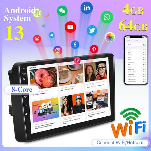 [8 Core 4G+64G] Car Radio for Dodge Grand Caravan 2011-2020 / for Chrysler Grand Voyager 2011-2015, Android Touch Screen Stereo, DSP 32 EQ Audio/IPS Screen/Carplay/Android Auto/SWC/BT 5.0/WiFi in Saudi Arabia