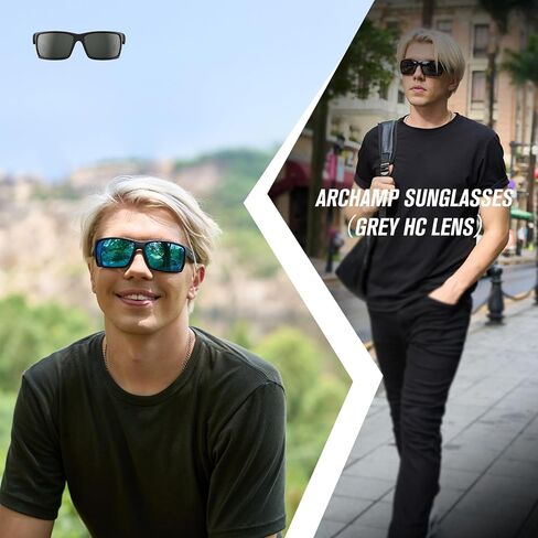 Archamp Sunglasses for men, Polarized UV400 Sports Sunglasses TR 90 Frame for Casual, All-round Eye Protection. in Saudi Arabia