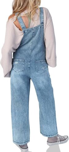 Cicy Bell Womens Denim Overalls Loose Fit Summer Baggy Distressed Adjustable Strap Jeans Overall Jumpsuits in Saudi Arabia