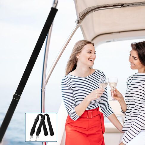 8 Pcs Adjustable Heavy Duty Bimini Top Straps Marine Awning Webbing Straps Nylon Top Straps with Loop Snap Hooks and Pad Eye Straps, 28"-60" Stainless Steel Boat Awning Hardware in Saudi Arabia