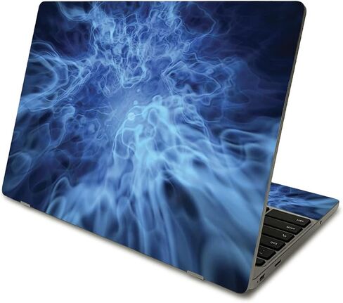 MightySkins Skin Compatible with Samsung Chromebook 4 (2021) 11.6" - Blue Mystic Flames | Protective, Durable, and Unique Vinyl Decal wrap Cover | Easy to Apply and Change Styles | Made in The USA in Saudi Arabia