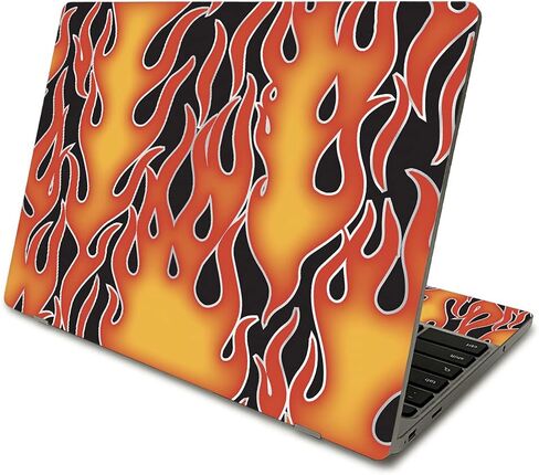 MightySkins Skin Compatible with Samsung Chromebook 4 (2021) 11.6" - Blue Mystic Flames | Protective, Durable, and Unique Vinyl Decal wrap Cover | Easy to Apply and Change Styles | Made in The USA in Saudi Arabia