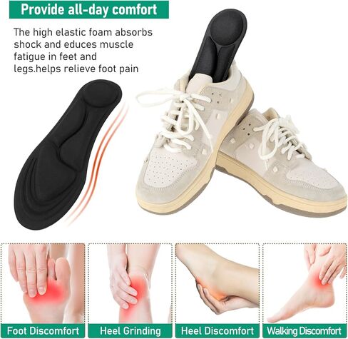 Memory Foam Insoles for Women Shoe Insoles Replacement Innersoles for Slippers Sneakers Running Shoes Boots Liners Comfort Cushioning Shoe Insert Shock Absorption/Foot Pain Relief(W:4.5-8.5US in Saudi Arabia