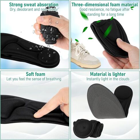 Memory Foam Insoles for Women Shoe Insoles Replacement Innersoles for Slippers Sneakers Running Shoes Boots Liners Comfort Cushioning Shoe Insert Shock Absorption/Foot Pain Relief(W:4.5-8.5US in Saudi Arabia