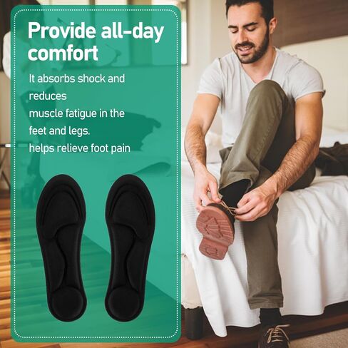 Memory Foam Insoles for Women Shoe Insoles Replacement Innersoles for Slippers Sneakers Running Shoes Boots Liners Comfort Cushioning Shoe Insert Shock Absorption/Foot Pain Relief(W:4.5-8.5US in Saudi Arabia
