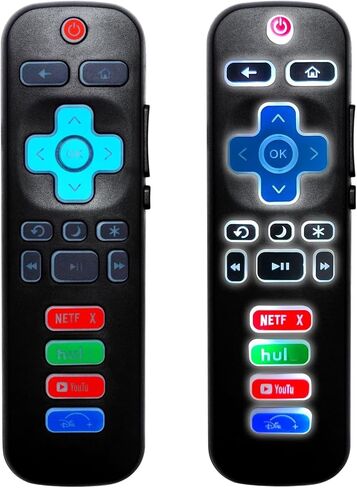 (عبوة من 2) جهاز تحكم عن بعد بإضاءة خلفية بديلة عالمية لتلفزيون TCL/Hisense/Sharp/Philips/Onn/Element/Insignia/Westinghouse ROKU TV (ليس لـ ROKU Stick/Box) in Saudi Arabia