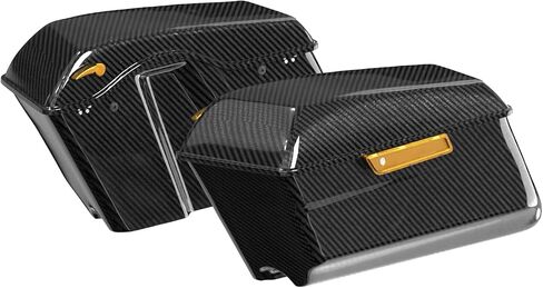 POWER JAMES Aluminum Gold Saddle bag Hinge Cover with Handle Kit for Harley 2014-2023 Touring in Saudi Arabia