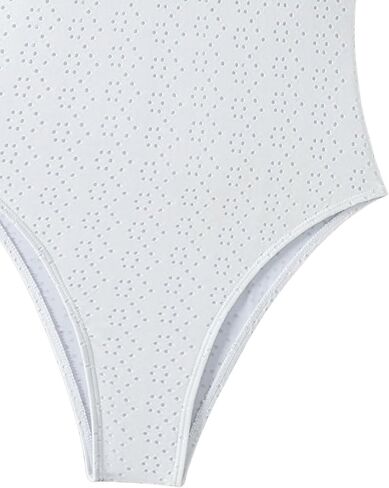 Floerns Women's One Piece Swimsuit Tie Back Ruffle Trim Scoop Neck Bathing Suit in Saudi Arabia