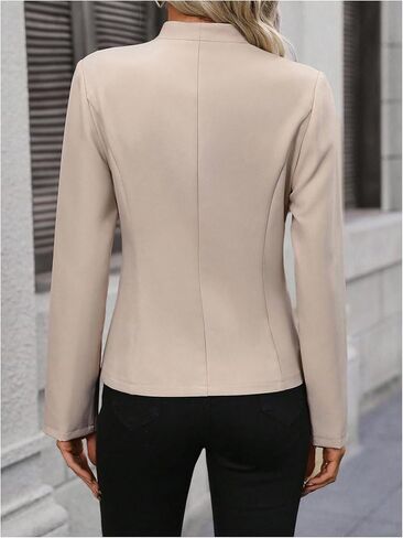 Floerns Women's Elegant Casual Color Block Long Sleeve Open Front Blazer Jacket in Saudi Arabia