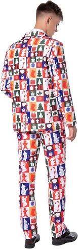Christmas Suits for Men Party Ugly Funny Costume Adult Novelty Men’s Xmas Jacket Outfit Cosplay with Pants Tie in Saudi Arabia