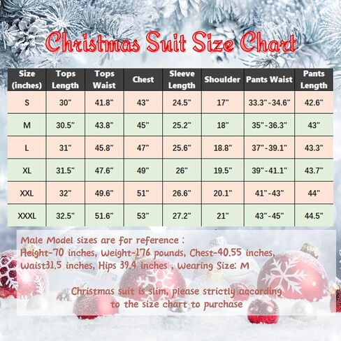 Christmas Suits for Men Party Ugly Funny Costume Adult Novelty Men’s Xmas Jacket Outfit Cosplay with Pants Tie in Saudi Arabia