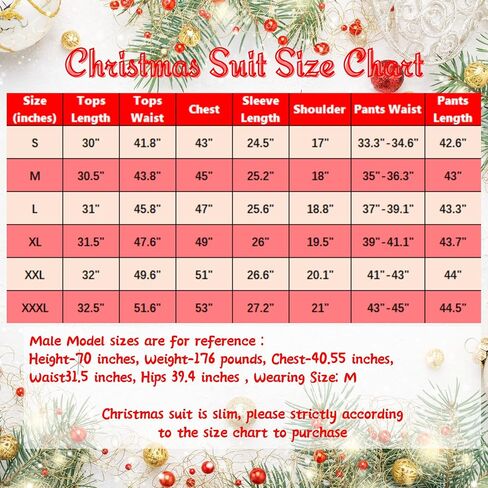 Christmas Suits for Men Party Ugly Funny Costume Adult Novelty Men’s Xmas Jacket Outfit Cosplay with Pants Tie in Saudi Arabia