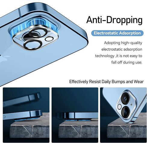 4 قطع من واقي عدسة الكاميرا من ivoler متوافق مع iPhone 15/15 Plus، وواقي شاشة iPhone 14/14 Plus من الزجاج المقسى، صديق للحافظة [إصدار جديد]، مضاد للخدش، سهل التركيب in Kuwait