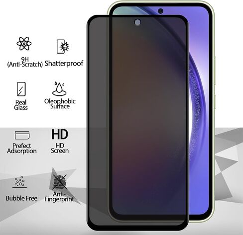 2+2 Pack Privacy Screen Protector for Samsung Galaxy S24 FE 5G with 2 Camera Lens Protector, Anti-Spy Tempered Glass Film, Full Coverage, Anti-Scratch, Bubble Free, Easy Installation in Saudi Arabia