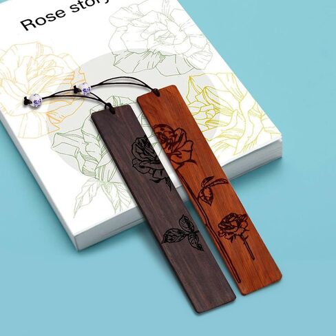 4 Pieces Handmade Wooden Bookmark Gift Box Set, Unique Bookmarks Gifts for Men Women Book Lovers (Feather Style) in Saudi Arabia
