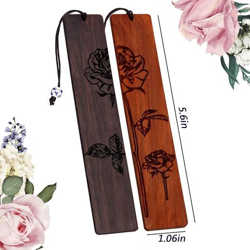 4 Pieces Handmade Wooden Bookmark Gift Box Set, Unique Bookmarks Gifts for Men Women Book Lovers (Feather Style) in Saudi Arabia