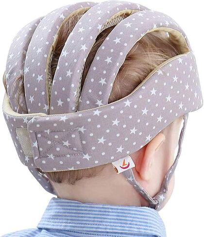 خوذة الأطفال الرضع من IULONEE للزحف والجري، قبعة ناعمة قابلة للتعديل عند تعلم المشي، قبعة أحزمة المشي للأطفال، خوذات الأطفال الصغار من 8 إلى 48 شهرًا لجميع الفصول (رمادي ثلجي) in Kuwait