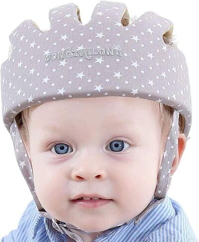 خوذة الأطفال الرضع من IULONEE للزحف والجري، قبعة ناعمة قابلة للتعديل عند تعلم المشي، قبعة أحزمة المشي للأطفال، خوذات الأطفال الصغار من 8 إلى 48 شهرًا لجميع الفصول (رمادي ثلجي) in Kuwait