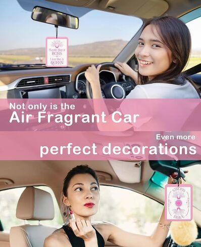 Positive Affirmation Car Freshener 2Pcs,Pink Hanging Interior Accessories Air Freshener,You are Strong Brave,Trendy Pink Air Fresheners Gift for Girls Women Colleagues Lady Boss（Coffee） in Saudi Arabia