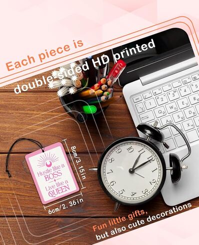 Positive Affirmation Car Freshener 2Pcs,Pink Hanging Interior Accessories Air Freshener,You are Strong Brave,Trendy Pink Air Fresheners Gift for Girls Women Colleagues Lady Boss（Coffee） in Saudi Arabia