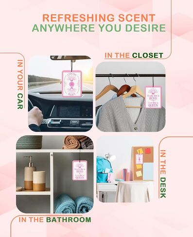 Positive Affirmation Car Freshener 2Pcs,Pink Hanging Interior Accessories Air Freshener,You are Strong Brave,Trendy Pink Air Fresheners Gift for Girls Women Colleagues Lady Boss（Coffee） in Saudi Arabia
