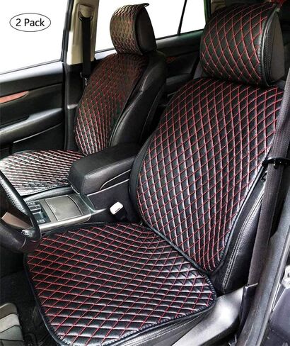 أغطية مقاعد السيارة الفاخرة من جلد البولي يوريثان من Big Ant، ​​قطعتان من واقي المقعد الأمامي، أغطية مقاعد داخلية للسيارة في الفصول الأربعة، وسادة مضادة للماء ومضادة للانزلاق - مناسبة لمعظم السيارات والشاحنات وسيارات الدفع الرباعي in Kuwait