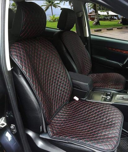 أغطية مقاعد السيارة الفاخرة من جلد البولي يوريثان من Big Ant، ​​قطعتان من واقي المقعد الأمامي، أغطية مقاعد داخلية للسيارة في الفصول الأربعة، وسادة مضادة للماء ومضادة للانزلاق - مناسبة لمعظم السيارات والشاحنات وسيارات الدفع الرباعي in Kuwait