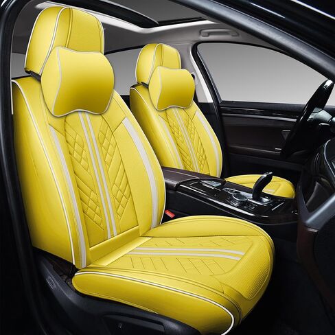 GXT Car Seat Covers Front Seats Only, Front Car Seat Covers 2 Pack, Premium Faux Leather Car Seat Cushion - Universal Fit for Most Sedans SUV Pick-up Truck with Headrests(Black) in Saudi Arabia