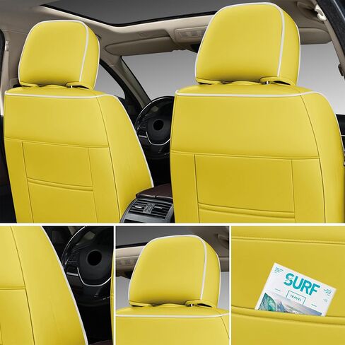 GXT Car Seat Covers Front Seats Only, Front Car Seat Covers 2 Pack, Premium Faux Leather Car Seat Cushion - Universal Fit for Most Sedans SUV Pick-up Truck with Headrests(Black) in Saudi Arabia